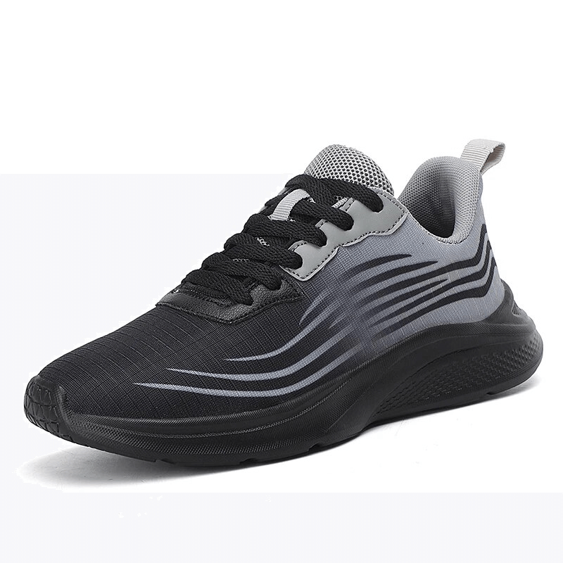 Women's mesh breathable flexible sneakers SF1708 in black, with polyester mesh upper and durable PVC outsole for sports.